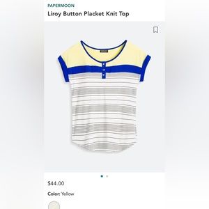 Papermoon Liroy Button Placket Knit Top